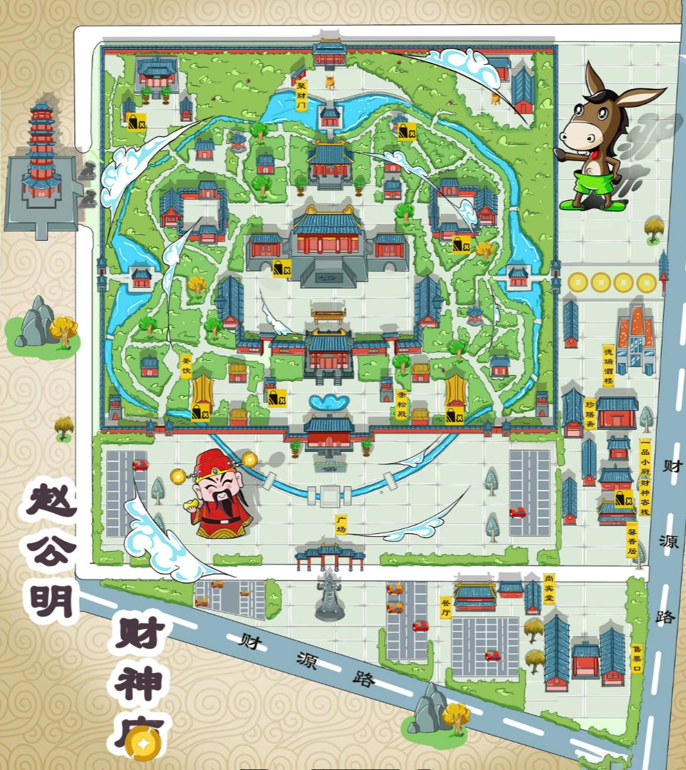 仙游寺庙类手绘地图